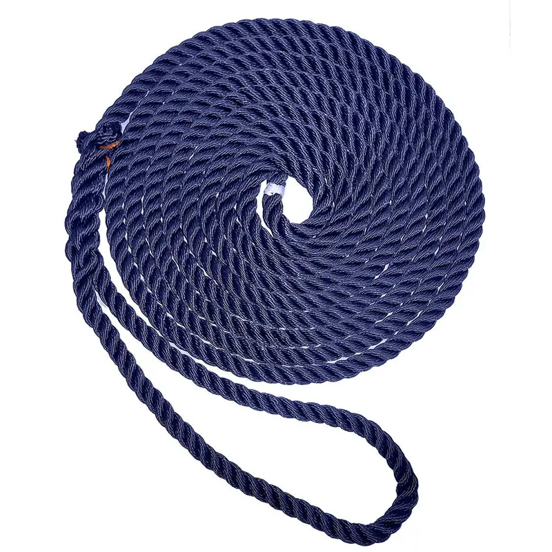 1/2" Navy Blue 3-Strand Dock Line – 15 Ft Premium Rope [C6053-16-00015] 1