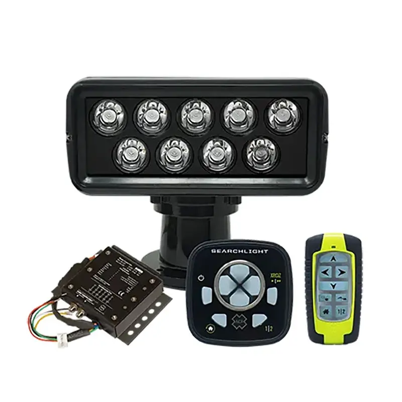 Acr Rcl-100 Led Black Searchlight With Wired Point Pad, Master Controller, And Urh-103 Wireless Remote – Model 1977 1