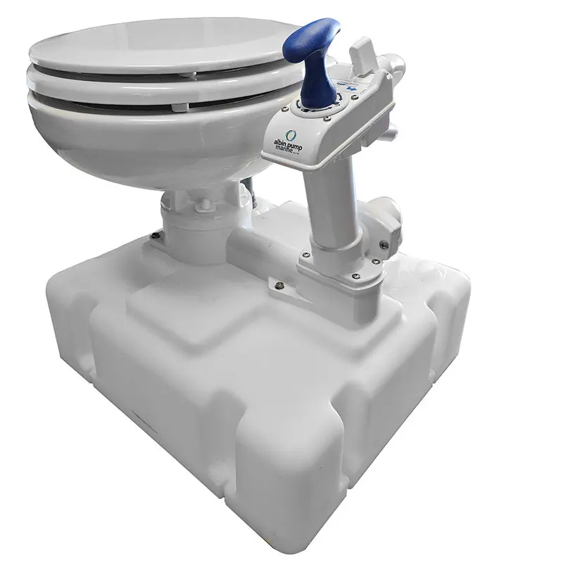Albin Group Voyager Manual Marine Toilet Kit With Integrated Tank [07-06-015] 1