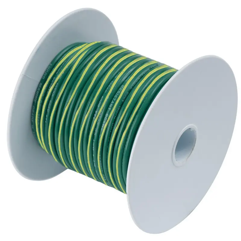Ancor 10 Awg Tinned Copper Wire With Green/Yellow Stripe – 100-Foot Spool 1