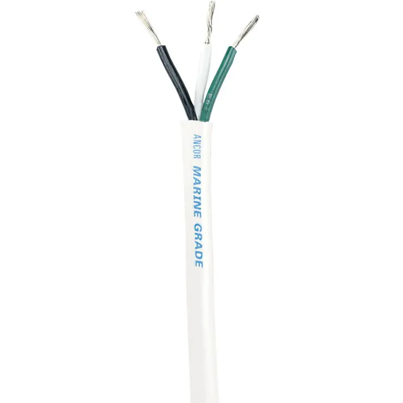 Ancor 12/3 Awg White Triplex Marine Cable – Round, 250-Foot Spool (Model 133325) 1