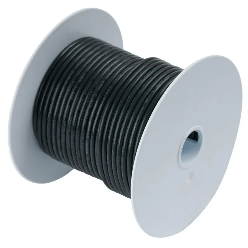 Ancor 12 Awg Black Primary Wire – 100-Foot Spool, Marine-Grade Tinned Copper 1
