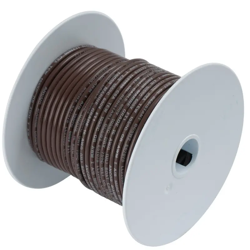 Ancor 16 Awg Tinned Copper Marine Wire – Brown, 100 Ft 1