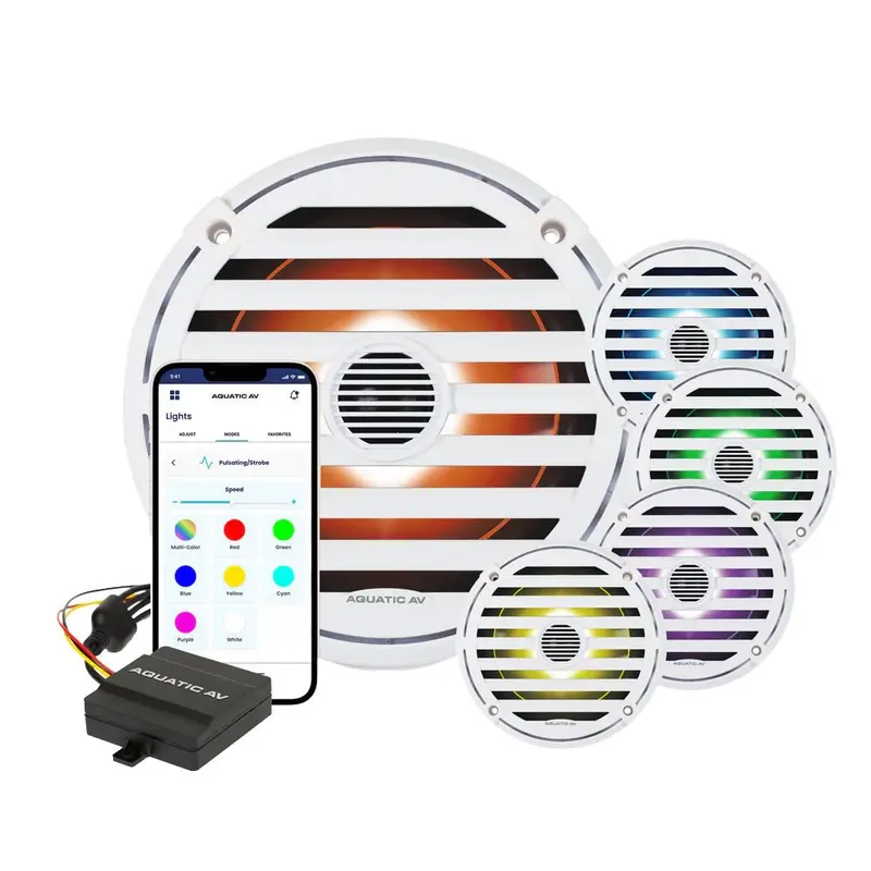 Aquatic Av El423 White 6.5-Inch Elite Rgb Marine Speakers (Pair) 2