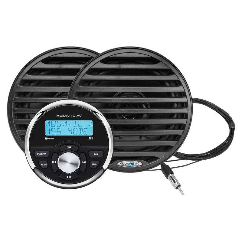 Aquatic Av Gp1 Black Economy 6.5" Speakers With Gauge Stereo – Pair 1