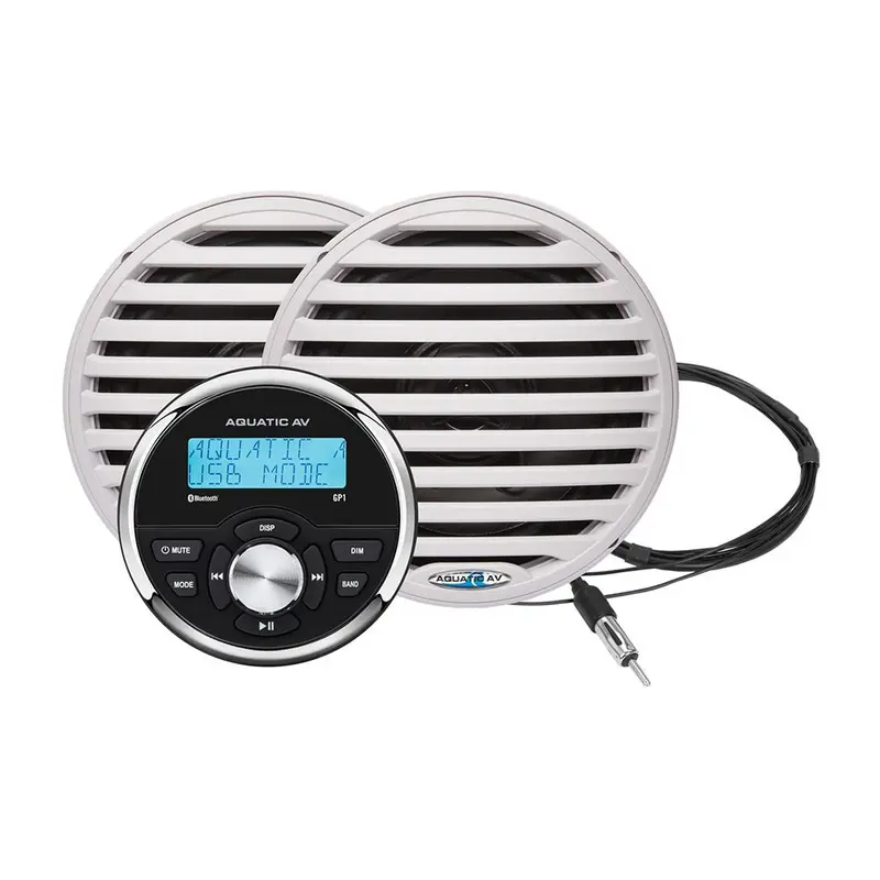 Aquatic Av Gp1 White Economy 6.5" Speakers With Gauge Stereo – Pair 1