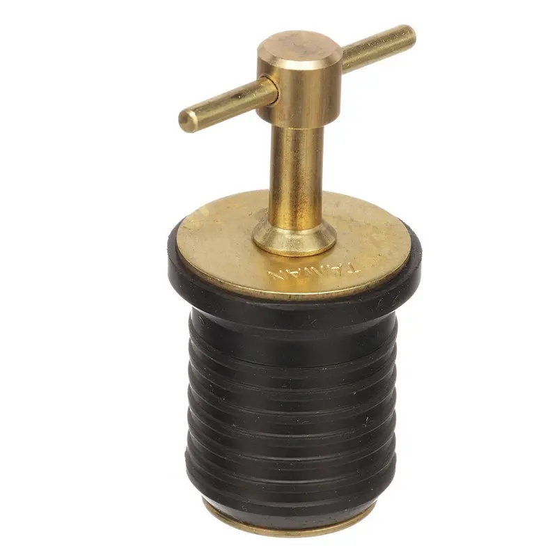 Attwood 1" T-Handle Brass Drain Plug 1