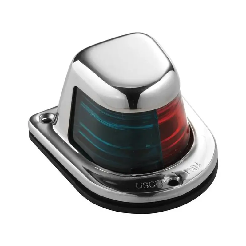 Attwood 12V Red/Green Bi-Color Sidelight – 1-Mile Deck Mount, Stainless Steel Construction 1