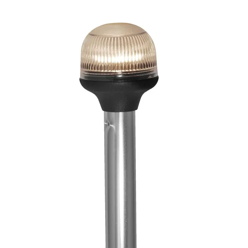 Attwood 20" Anti-Glare All-Around Incandescent Light – Aluminum Pole, 12V, Horizontal Composite Base 1