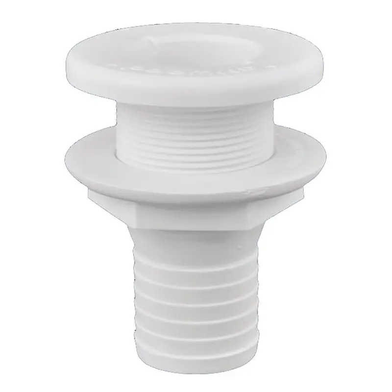 Attwood 3875-3 1-1/2" White Plastic Thru-Hull Fitting 1