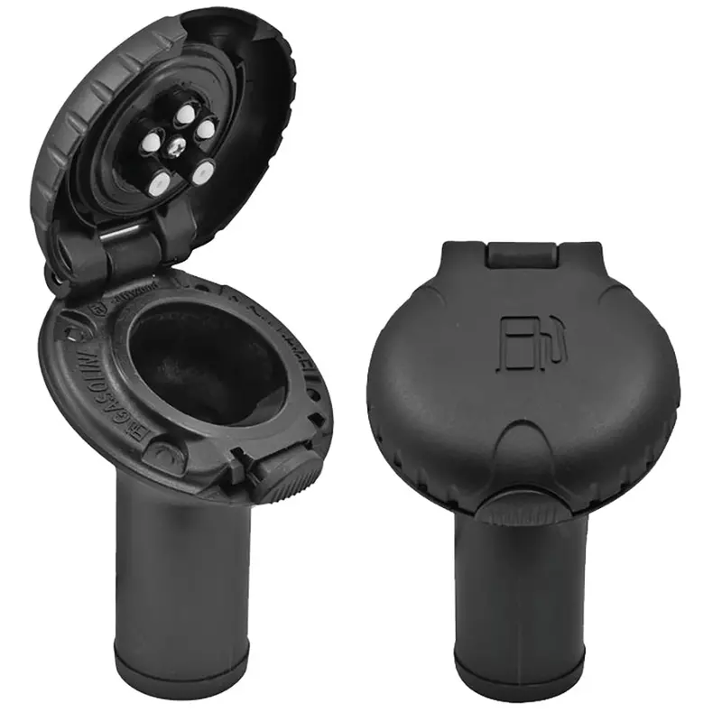 Attwood Angled Deck Fill For Carbon Canister Systems With Scalloped Black Plastic Cap 1