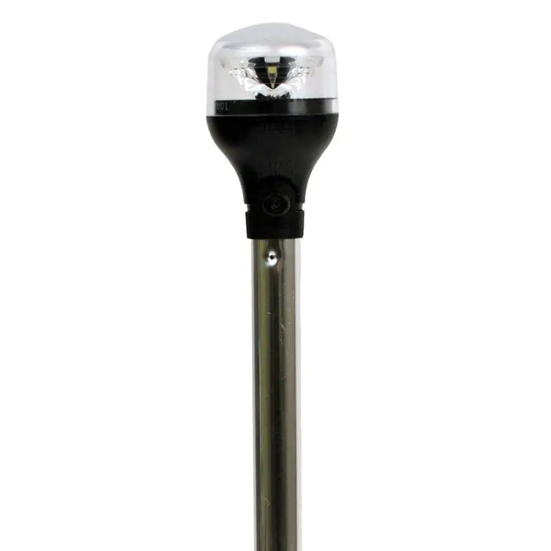 Attwood Lightarmor 12-Inch All-Around Navigation Light With Vertical Black Composite Base 1