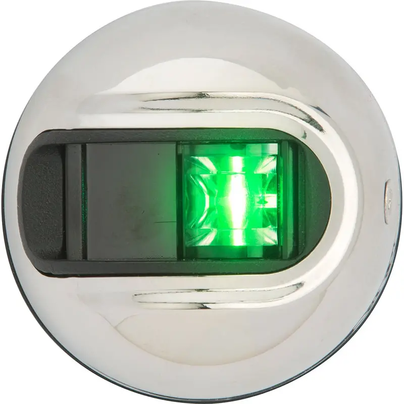 Attwood Lightarmor Round Starboard Navigation Light – Stainless Steel, 2-Nautical Mile Visibility 1