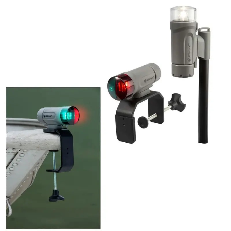 Attwood Paddlesport Portable Navigation Light Kit – Gray Finish With Multiple Mounts 1