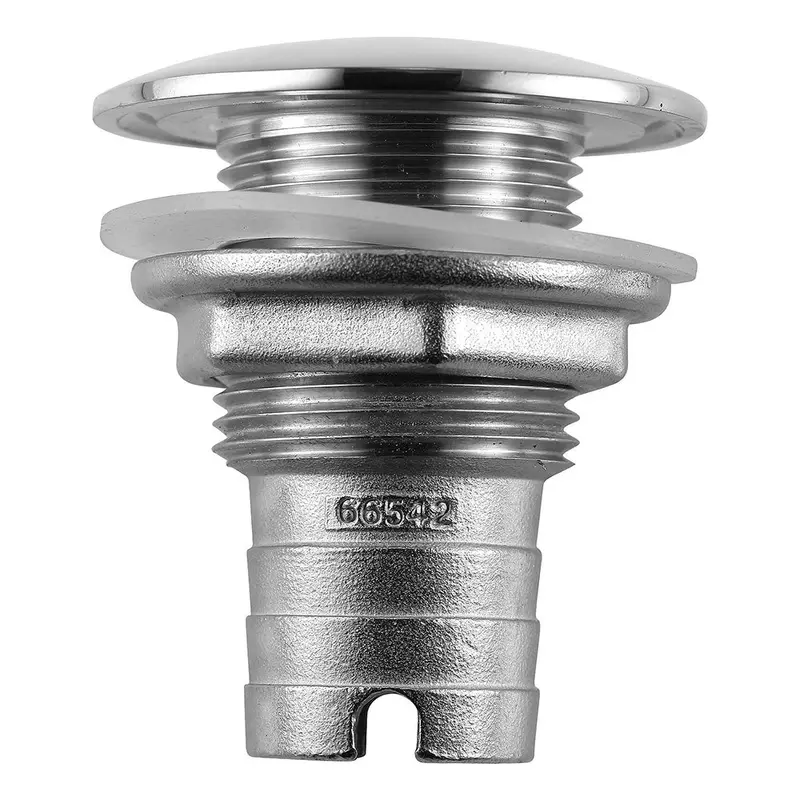 Attwood Stainless Steel Thru-Hull Fitting – Short Straight Barbed, 1-Inch Id (66542-3) 1