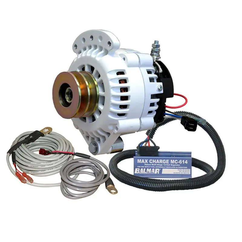 Balmar 100A 12V Single-Foot Spindle-Mount Alternator Kit With Dual-Vee Pulley, Regulator & Temp Sensor 1
