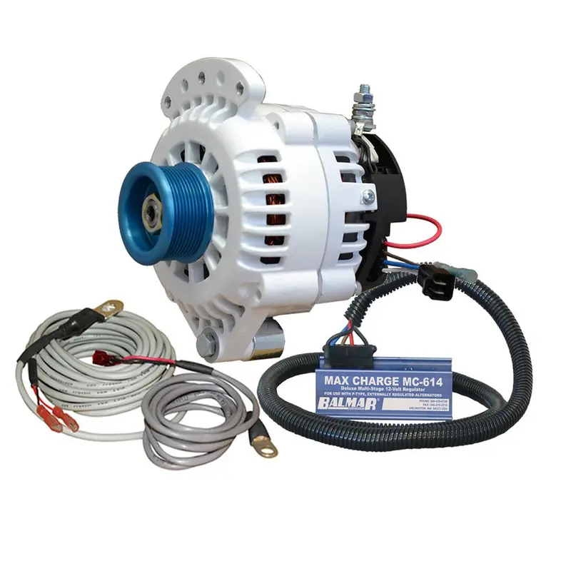 Balmar 100A 12V Single-Foot Spindle-Mount Alternator Kit With J10 Pulley, Regulator & Temp Sensor 1