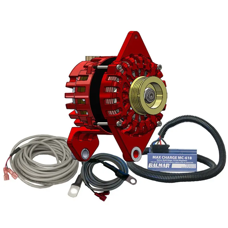 Balmar Xt-Df4-170-K6-Kit 170A 12V Dual-Foot Alternator Kit – 4" Saddle, K6 Pulley, Regulator & Temp Sensor 1