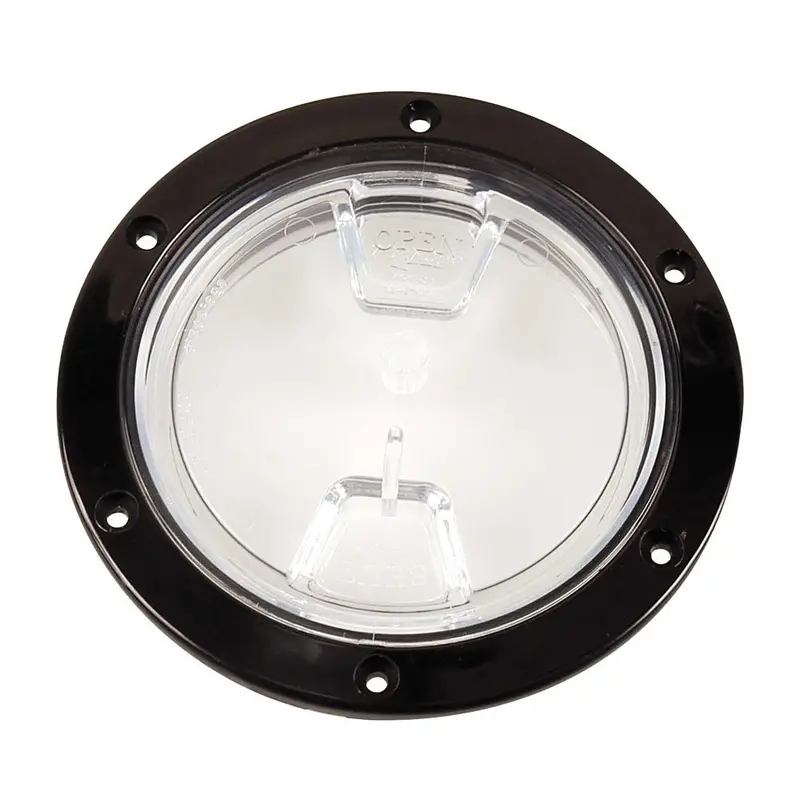Beckson 4-Inch Clear-Center Screw-Out Deck Plate – Black (Dp40-B-C) 1