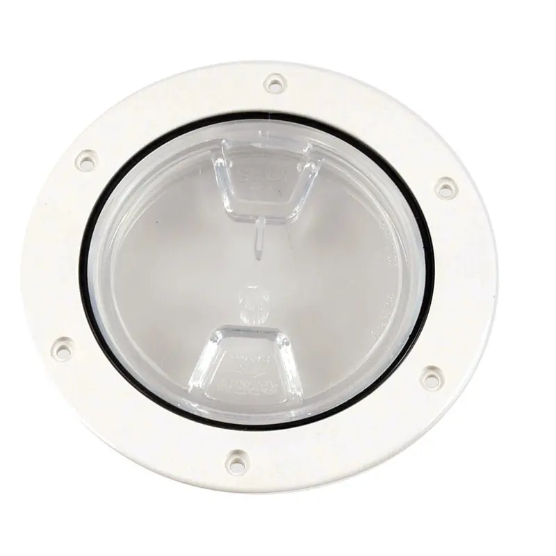 Beckson 4-Inch Clear-Center Screw-Out Deck Plate – White (Dp40-W-C) 1