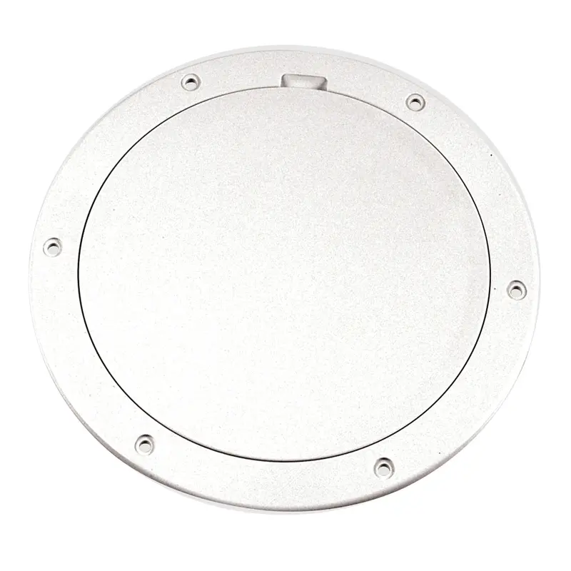 Beckson 6-Inch Smooth-Center Pry-Out Deck Plate In White 1