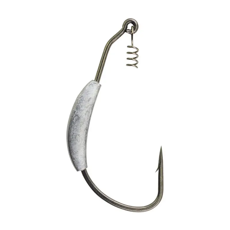 Berkley 1362183 Fusion19 Weighted Swimbait Hook – Smoke Satin, 4/0 1
