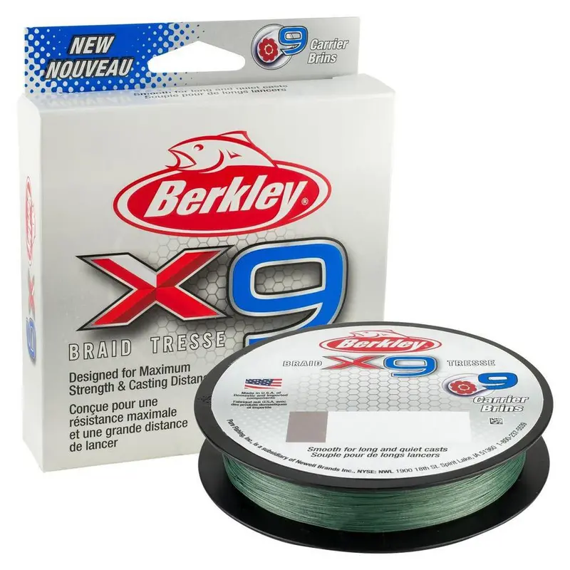 Berkley X9 Braid Fishing Line – 328 Yards (220M), Low-Visibility Green, 22Lb Test 1