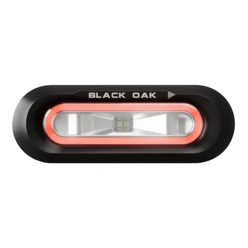 Black Oak Low Pro Flush Mount Light – Black Housing With Red Led 1