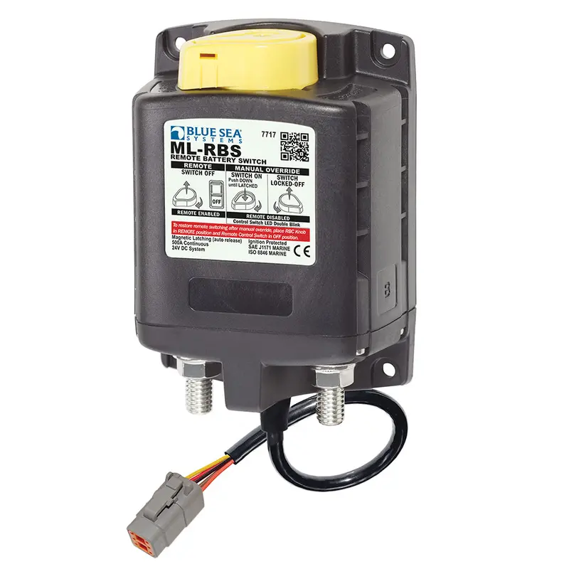 Blue Sea 7717100 Remote Battery Switch With Manual Override – 24V Deutsch-Connected 1