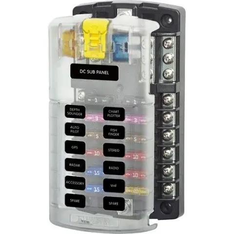 Blue Sea St Blade Fuse Block With Integrated Negative Bus – 12-Circuit 1