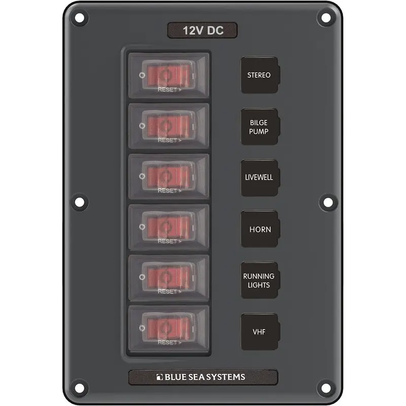 Blue Sea Systems 4322 6-Circuit Gray Breaker Switch Panel [4322] 1