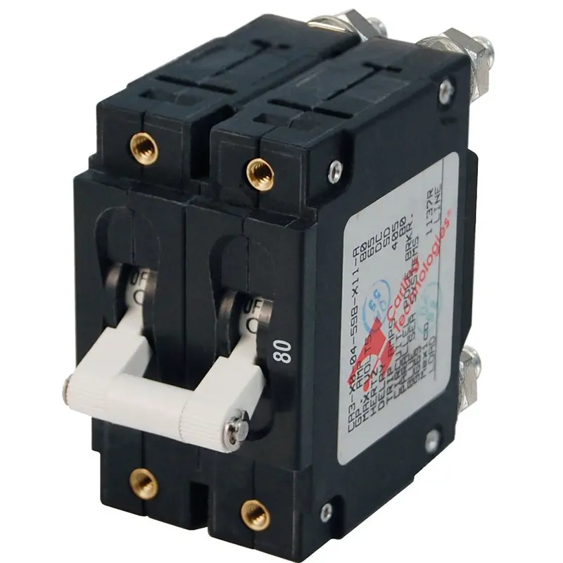 Blue Sea Systems 7256 80A Double-Pole C-Series Circuit Breaker – Dual-Pole Dc Load Management 1