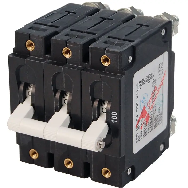 Blue Sea Systems 7290 100A Triple-Pole C-Series Circuit Breaker – High-Current Dc Power Distribution 1