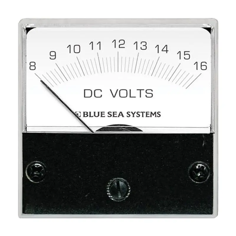 Blue Sea Systems 8028 2-Inch Dc Analog Voltmeter: 8–16V Range For Marine Battery Monitoring 1