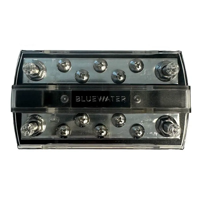 Bluewater 10-Circuit 150A Busbar With Cover – 1/4-Inch Terminal Spacing 1