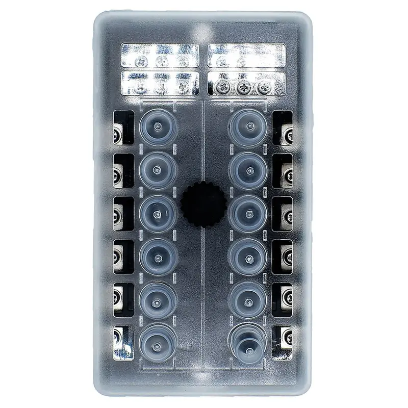 Bluewater 12-Position Beaker-Style Fuse Block With Protective Cover – Marine Electrical Distribution [3200-2001-012] 1