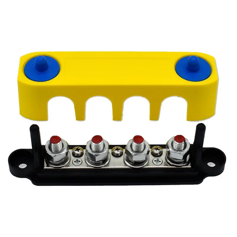 Bluewater 313738-B-023: 4-Gang Common-Stud Positive Terminal Busbar With Cover 1