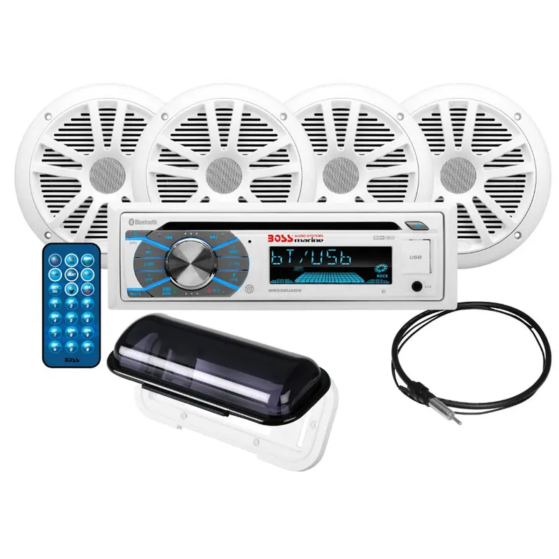Boss Audio Mck508Wb.64S Marine Stereo Bundle With Two 6.5-Inch Speaker Pairs 1