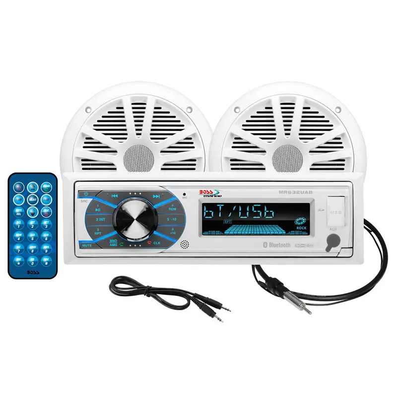 Boss Audio Mck632Wb.6 Marine Stereo + Single 6.5-Inch Speaker Kit – White 1