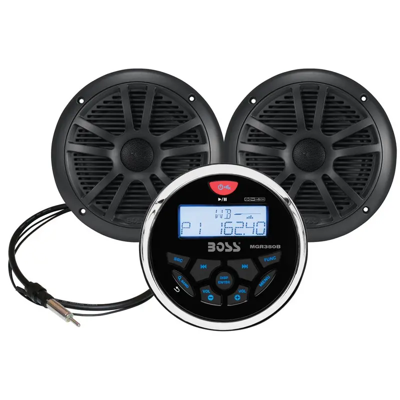 Boss Audio Mckgb350B.6 Marine Stereo & 6.5-Inch Speaker Kit – Black 1