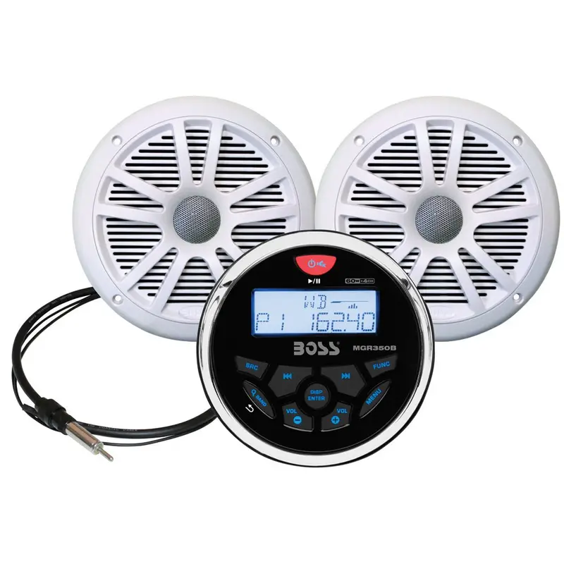 Boss Audio Mckgb350W.6 Marine Stereo & 6.5-Inch Speaker Kit – White 1