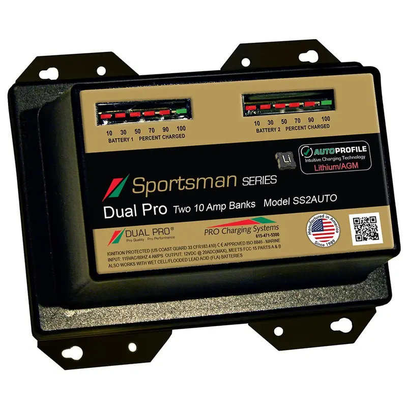 Dual Pro Ss2 Auto Battery Charger – 2-Bank 20A Smart Charger For Lithium & Agm Batteries [Ss2Auto] 1