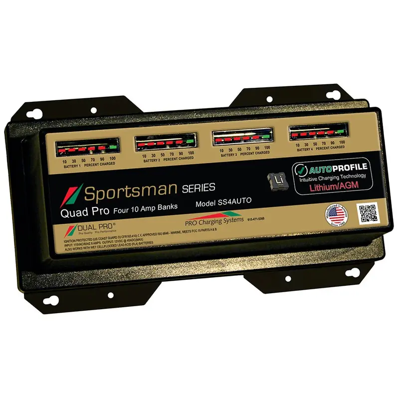 Dual Pro Ss4 Auto Battery Charger – 4-Bank 40A Lithium & Agm Smart Charger [Ss4Auto] 1