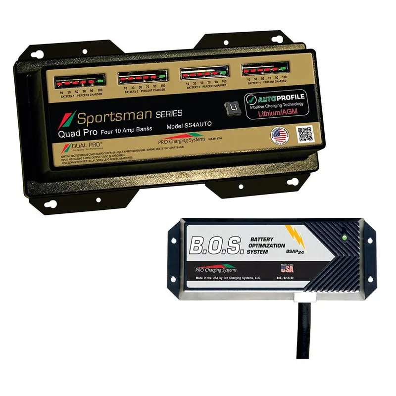 Dual Pro Ss4 Automatic 4-Bank 12V Battery Charger With Dual-Bank Onboard Switching [Ss4Auto/Bos12V2] 1