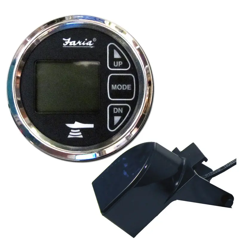 Faria 13752 Chesapeake Black 2-Inch Dual Depth & Temperature Sounder With Transom Mount Transducer 1