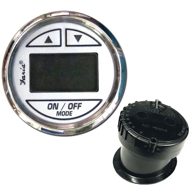 Faria 13851 Chesapeake White Stainless Steel 2-Inch Depth Sounder With In-Hull Transducer 1