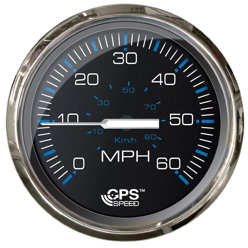 Faria 33749 Chesapeake Series 4" Black Stainless Steel Gps Speedometer – 60 Mph Scale 1