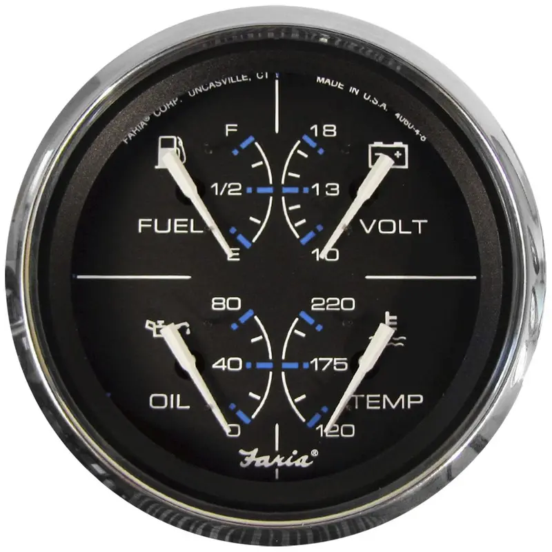 Faria Chesapeake Black 4-Inch Multifunction Marine Gauge 1