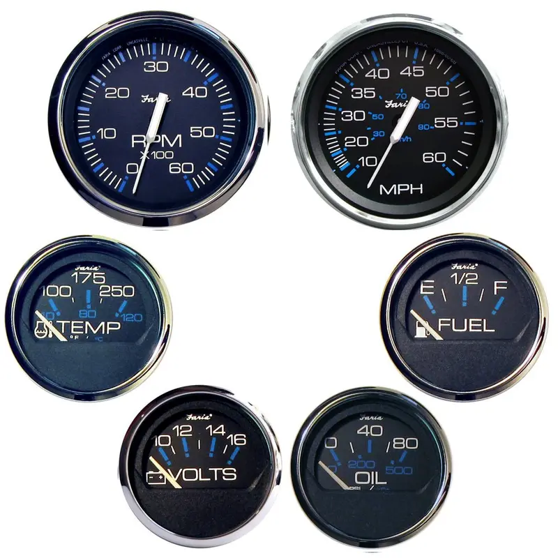 Faria Chesapeake Black Stainless Steel Inboard Gauge Kit – Pre-Assembled Instrument Bundle [Ktf003] 1