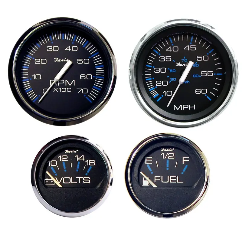 Faria Chesapeake Black Stainless Steel Outboard Gauge Kit – Complete Instrument Set [Ktf004] 1